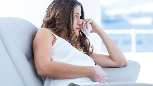 Ilustrasi ibu hamil menangis. (Foto: Thinkstock)