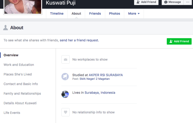 Facebook Puji Kuswati (Foto: Facebook)