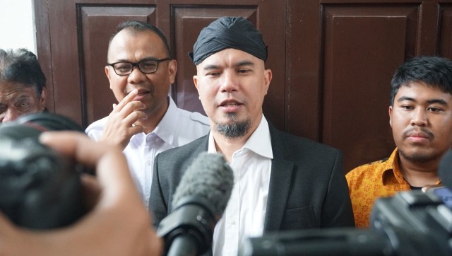 Ahmad Dhani di PN Jaksel. (Foto: Garin Gustavian Irawan/kumparan)