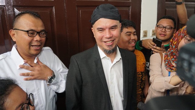 Ahmad Dhani di PN Jaksel. (Foto: Garin Gustavian Irawan/kumparan)