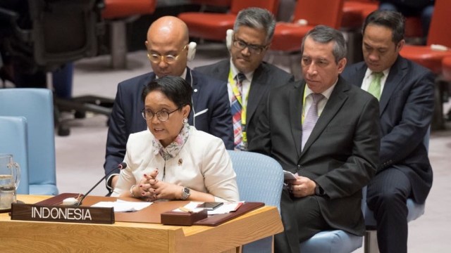 Menlu Retno di DK PBB (Foto: Dok. Kemlu)