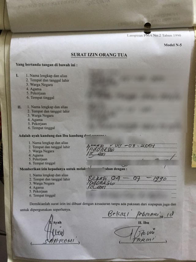 Contoh surat izin menikah (Foto: Marissa Krestianti/kumparan)