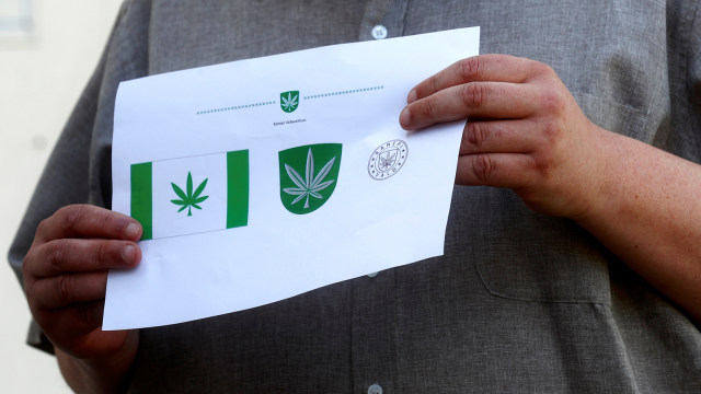 Kota Kanepi di Estonia pakai lambang ganja (Foto: Reuters/Ints Kalnins)