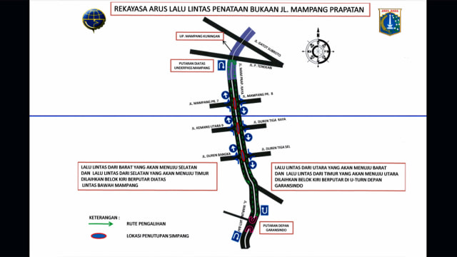 Rekayasa Lalin Penutupan Simpang Mampang (Foto: Dok. Dishub DKI Jakarta)