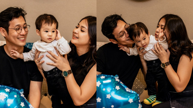 Putri Titian, Junior Liem dan Iori. (Foto: Instagram @putrititian)