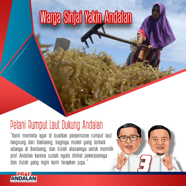 Berhasil Kelola Rumput Laut Bantaeng, Warga Kepulauan Sinjai Pilih Prof Andalan