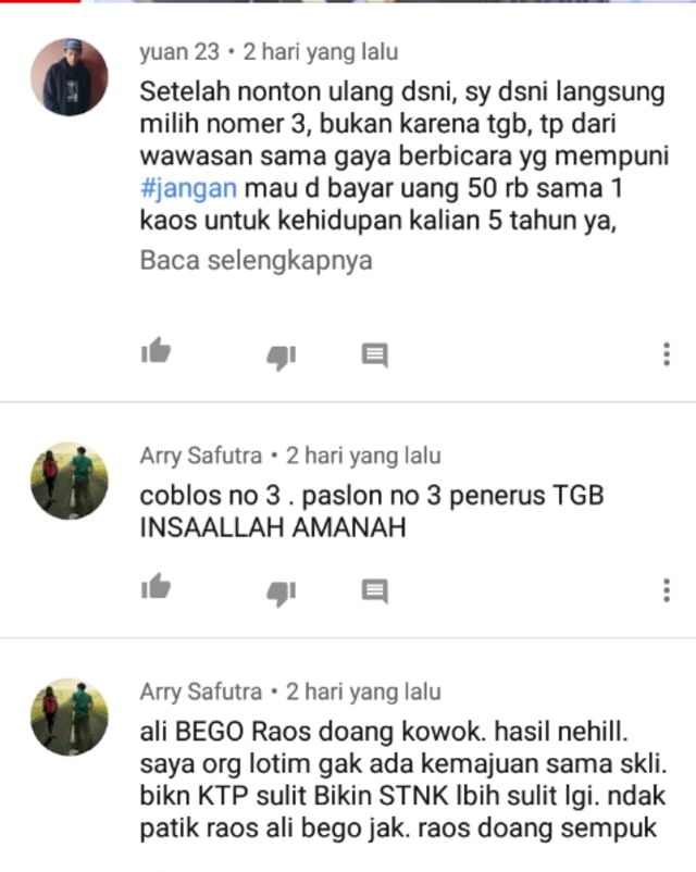 Sisa Debat Pilkada NTB menurut Warganet Zul Rohmi Bintang,Ali Sakti tuai respon Negatif.  (5)