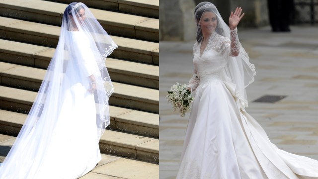 Meghan Markle dan Kate Middleton. (Foto: Andrew Matthews/Pool via Reuters dan AFP/Odd Andersen)