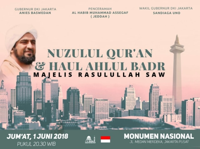 Malam Nuzulul Qur'an di Monas bersama Majelis Rasulullah Saw