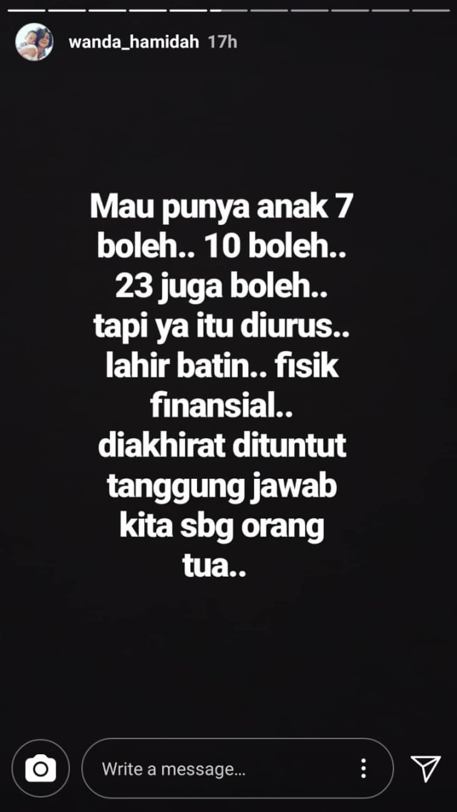 Sindiran Wanda Hamidah untuk mantan suami? (Foto: Ig @wanda_hamidah)