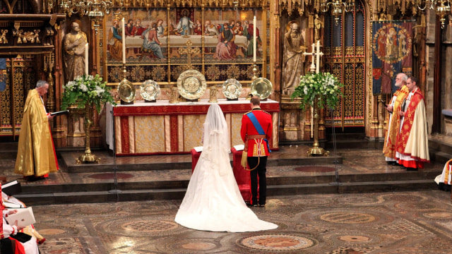 Pernikahan Kate Middleton dan Prince William. (Foto: AFP/Dominic Lipinski)