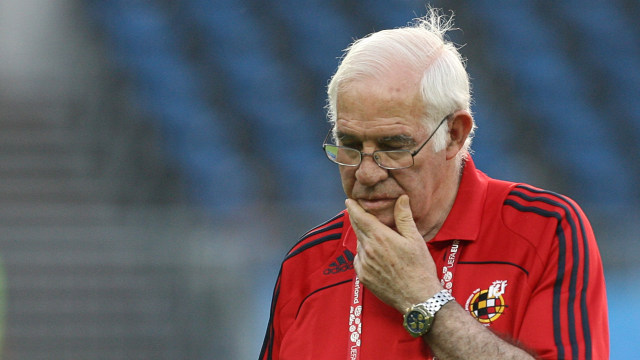 Mendiang Aragones, di Euro 2008. (Foto: YURI KADOBNOV / AFP)
