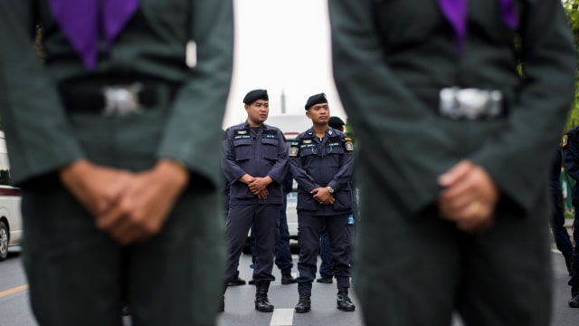 Aksi unjuk rasa di Thailand. (Foto: AFP/Jewel Samad)
