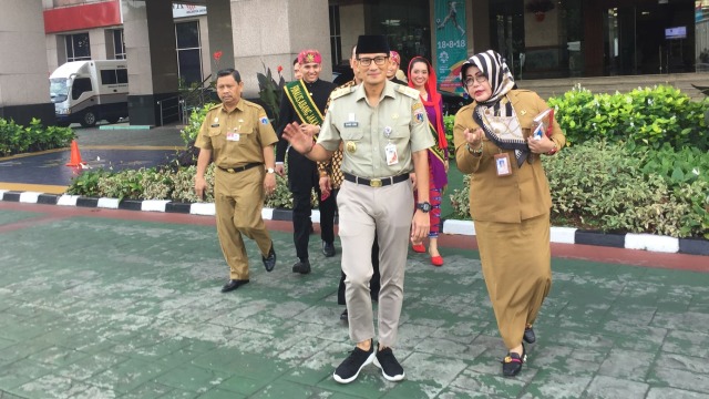 Sandi di Kantor Wali Kota Jakarta Selatan (Foto: Moh Fajri/kumparan)