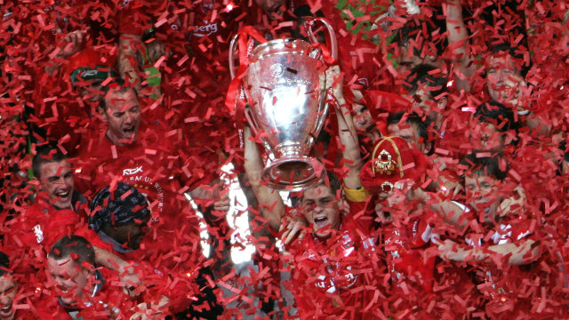 Liverpool juara Liga Champions 2005. (Foto: FRANCOIS MARIT / AFP)