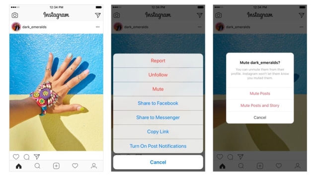 Fitur Mute di Instagram. (Foto: Instagram)