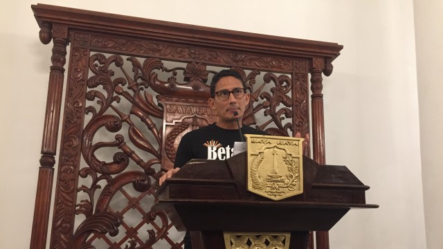 Sandiaga Uno di Balai Kota (Foto: Moh. Fajri/kumparan)