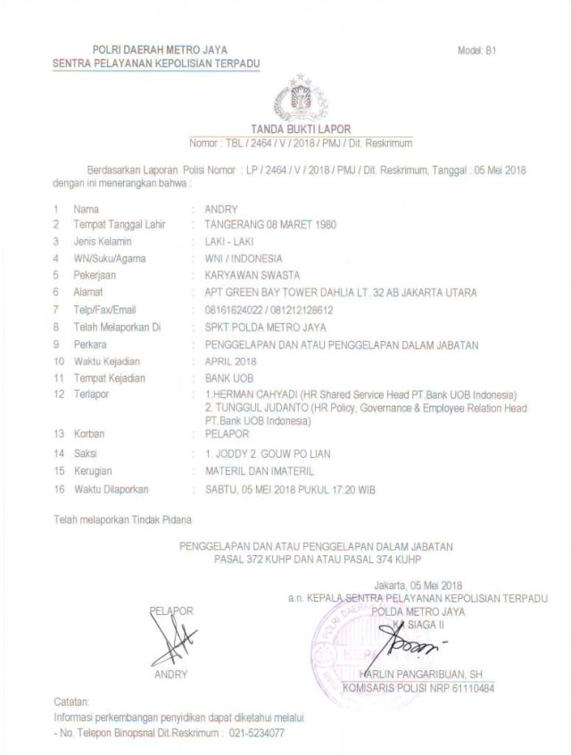 Salah Satu Bank Besar Indonesia Ini Dipidanakan Karyawannya Sendiri (3)