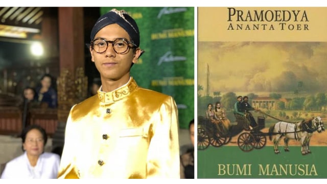 Iqbaal Ramadhan dengan Buku 'Bumi Manusia'. (Foto: Instagram @filmbumimanusia)