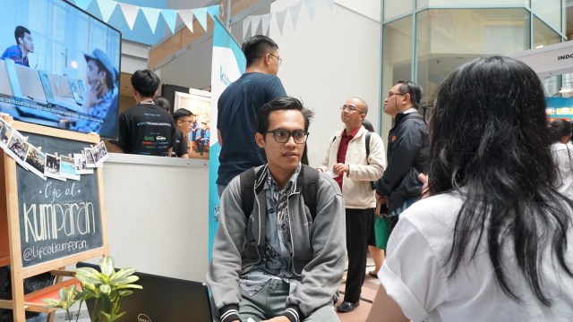 Booth kumparan di BNCC Techno Career 2018. (Foto: Puti Cinintya Arie Safitri/kumparan)