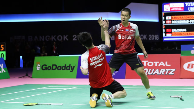 Kevin dan Marcus di Piala Thomas dan Uber 2018 (Foto: Humas dan Media PP PBSI)