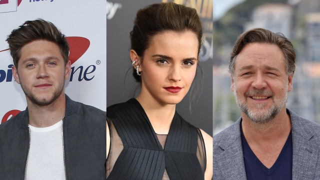 Niall Horan, Emma Watson, Russell Crowe (Foto: AFP/Angela Weiss, LOIC VENANCE, KENA BETANCUR)