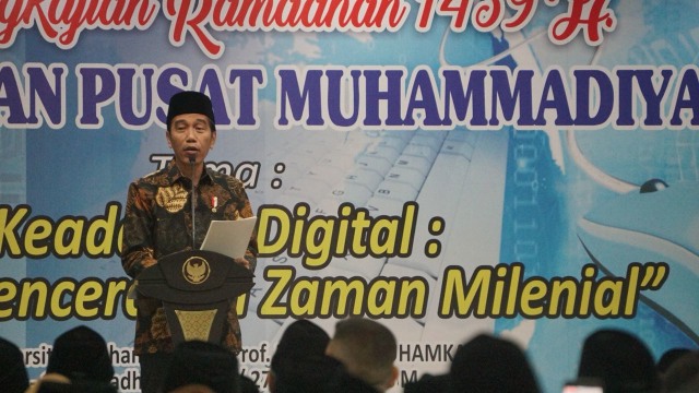 Sambutan dari Presiden Jokowi (Foto: Garin Gustavian/kumparan)