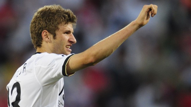 Thomas Mueller di Piala Dunia 2010. (Foto: JOHN MACDOUGALL / AFP)