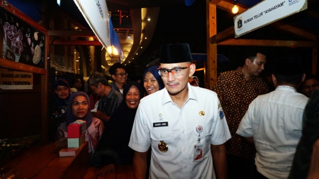 Sandiaga Uno di Bazaar Ramadhan OK OCE. (Foto: Nugroho Sejati/kumparan)
