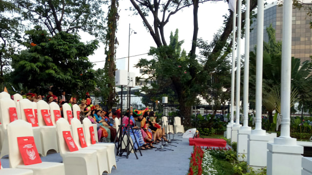 Persiapan upacara peringatan Hari Lahir Pancasila. (Foto: Jihad Akbar/kumparan)