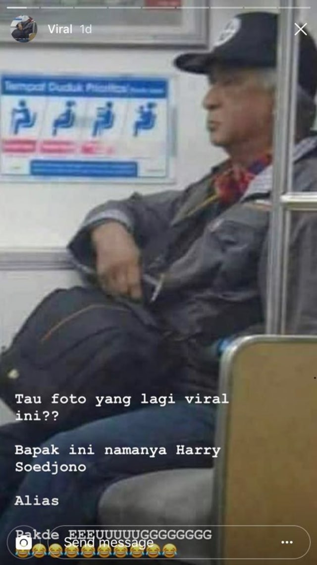 Insta story tentang Harry Soedjono (Foto: Instagram @viral)