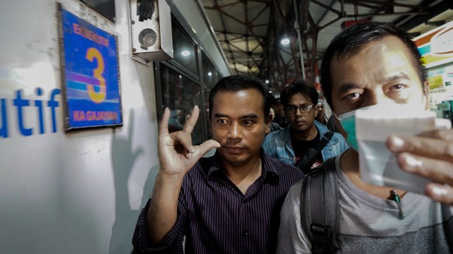 Bupati Purbalingga Tasdi saat ditangkap KPK (Foto: ANTARA FOTO/Idhad Zakaria)