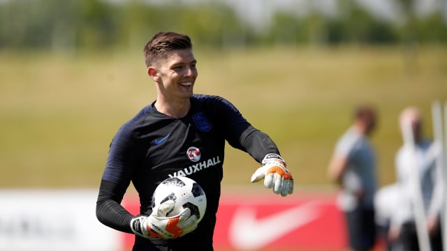 Nick Pope berlatih bersama Timnas Inggris. (Foto: Carl Recine/Reuters)