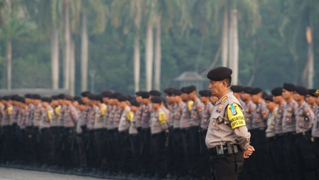Petugas gelar Apel Operasi Ketupat lebaran 2018. (Foto:  Fitra Andrianto/kumparan)
