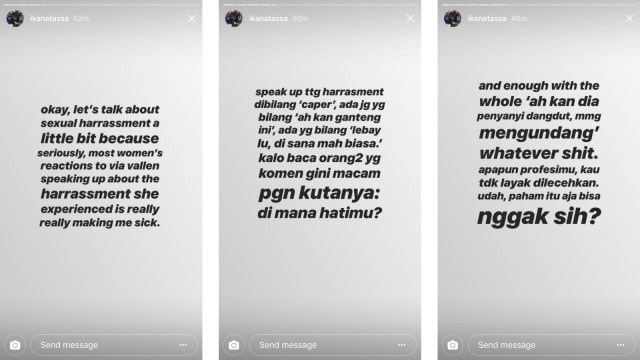 Instastory @ikanatassa bela Via Vallen (Foto: Dok. Ika Natassa)