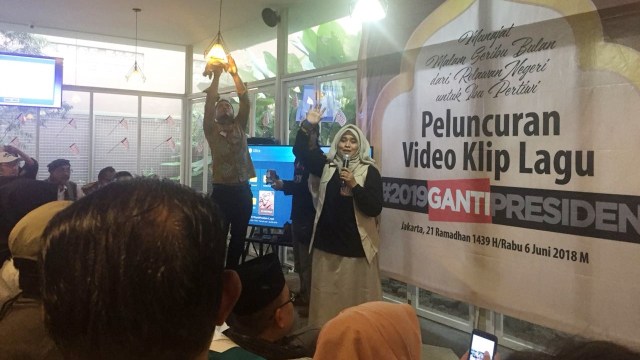 Peluncuran Video Klip lagu 2019gantipresiden (Foto: Reki Febrian/kumparan)