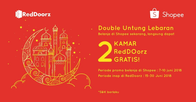 Mudik? Ada Ratusan Kamar Gratis dari Shopee & Reddoorz !