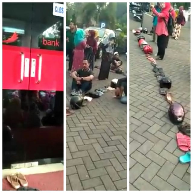 Unik, Sandal Dipakai Antre THR di Kota Pasuruan