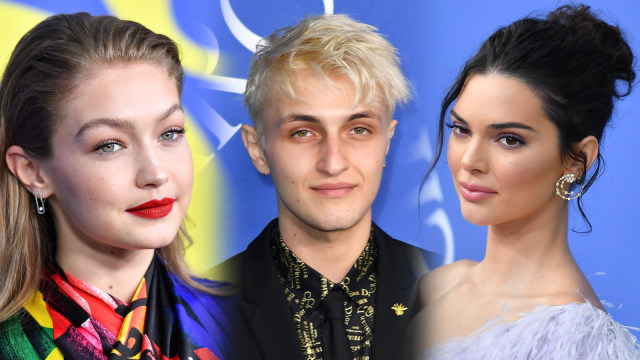 Gigi Hadid, Anwar Hadid dan Kendall Jenner. (Foto: AFP/Angela Weiss)