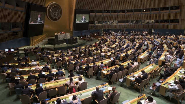 Suasana Voting Majelis Dewan Keamanan PBB (Foto: AFP/Don EMMERT )