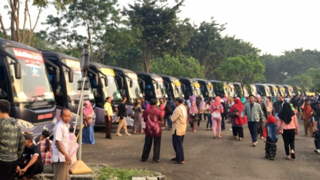 Mudik Gratis Sidomuncul di TMII.  (Foto: Soejono Saragih/kumparan)
