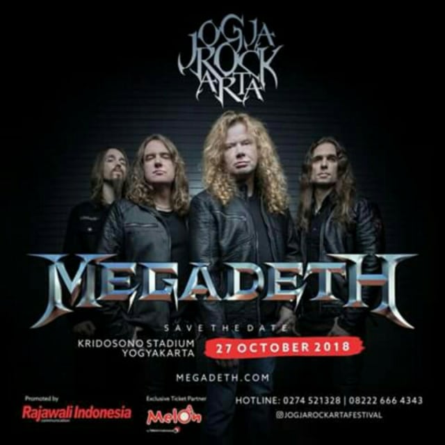 JogjaRockarta 2018, Megadeth Bakal Mengguncang Jogja