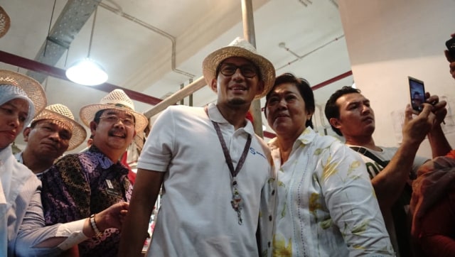 Sandiaga Uno di Pasar Senen. (Foto: Helmi Afandi Abdullah/kumparan)