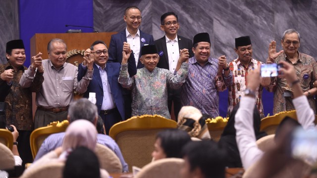 Amien Rais dan Zulkifli Hasan (Foto: Antara/Akbar Nugroho Gumay)