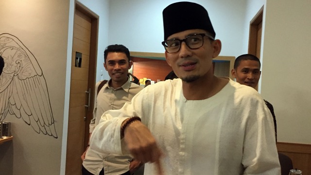 Sandi buka puasa bareng wartawan (Foto: Moh Fajri/kumparan)