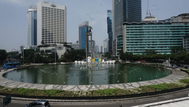 Jakarta Lengang di Bundaran Hotel Indonesia (Foto: Helmi Afandi/kumparan)