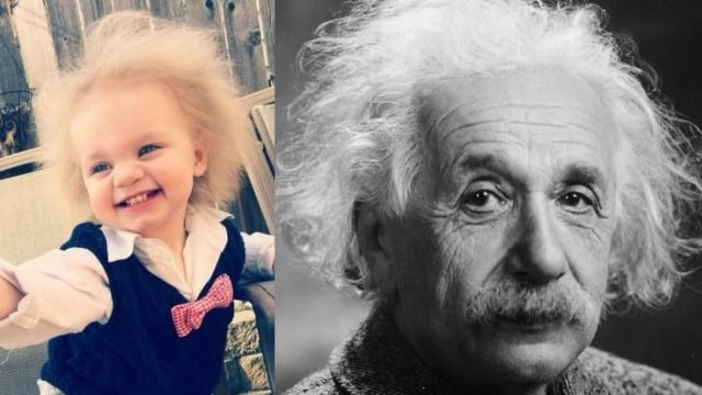 Taylor McGowan dan Albert Einstein (Foto: Cara McGowan dan Wikimedia Commons)