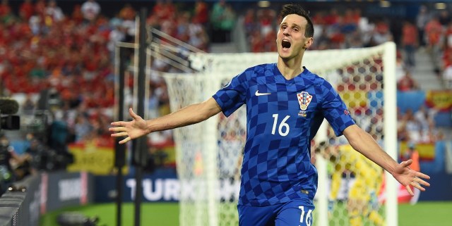 Penyerang Kroasia, Nikola Kalinic. (Foto: NICOLAS TUCAT / AFP)