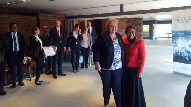 Susi bertemu Perdana Menteri Norwegia di Oslo (Foto: Wiji Nurhayat/kumparan)