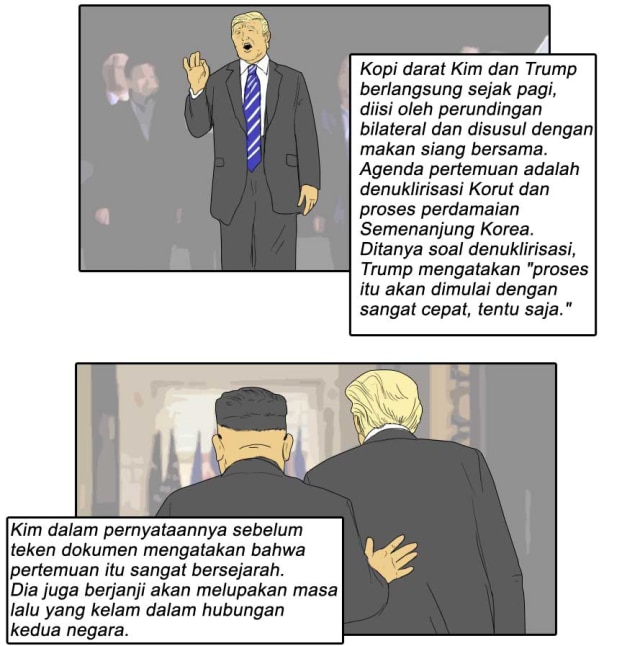 Komik: Tentang Kopdar Trump-Kim, Janji Perdamaian, Hingga Pujian Presiden China Kepada Kim (1)